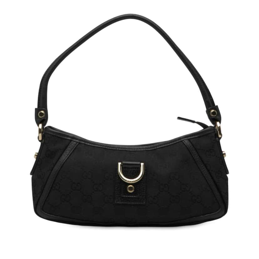 Gucci GG Canvas Abbey D Ring Pochette Black Canvas Good condition - Front View