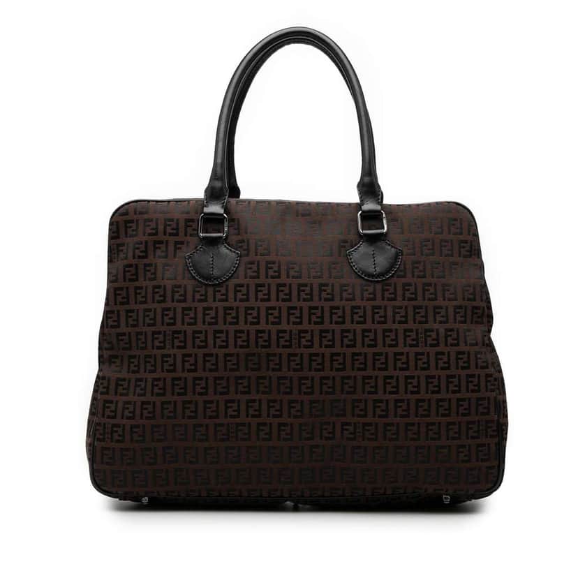 Fendi Zucchino Canvas Business Bag Brown Canvas Good condition - Front View