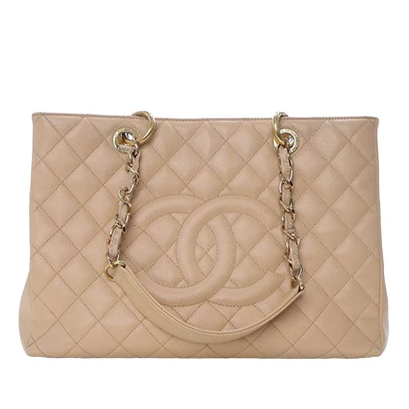 Chanel Caviar Grand Shopping Tote Brown Leather Good condition - Front View