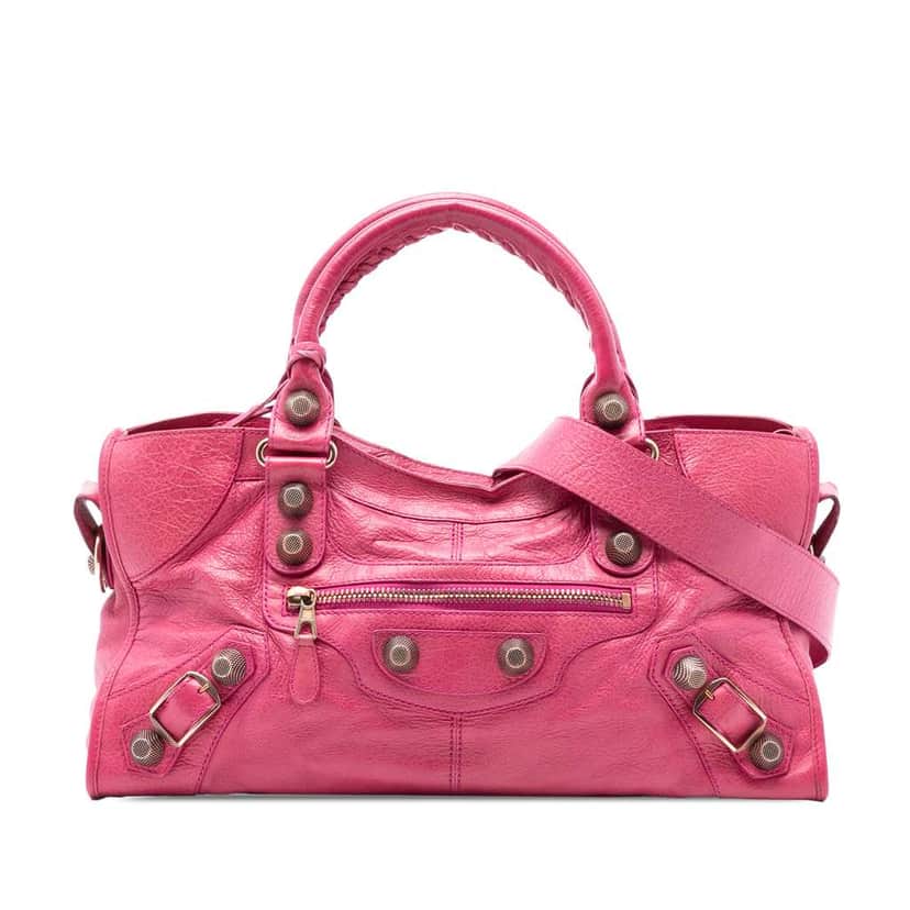 Balenciaga Lambskin Motocross Giant 21 Part Time Satchel Pink Leather Good condition - Front View