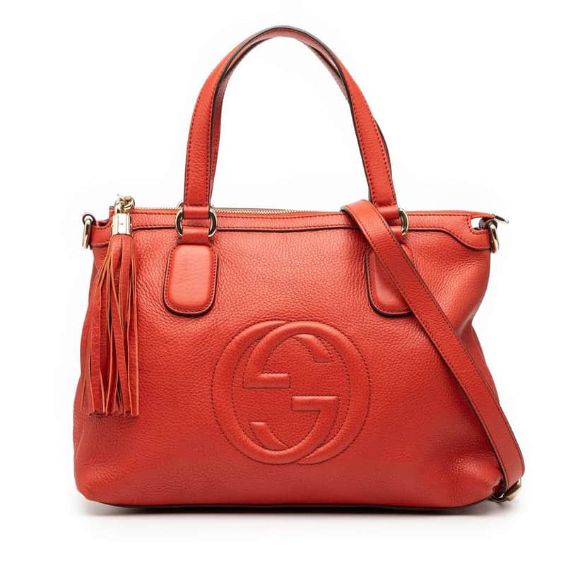 Gucci Small Leather Soho Working Satchel Red Leather Good condition - Front View