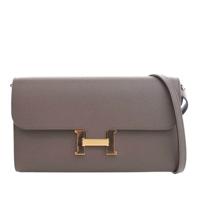 Hermès Epsom Constance Long To Go Wallet Brown Leather Good condition - Front View