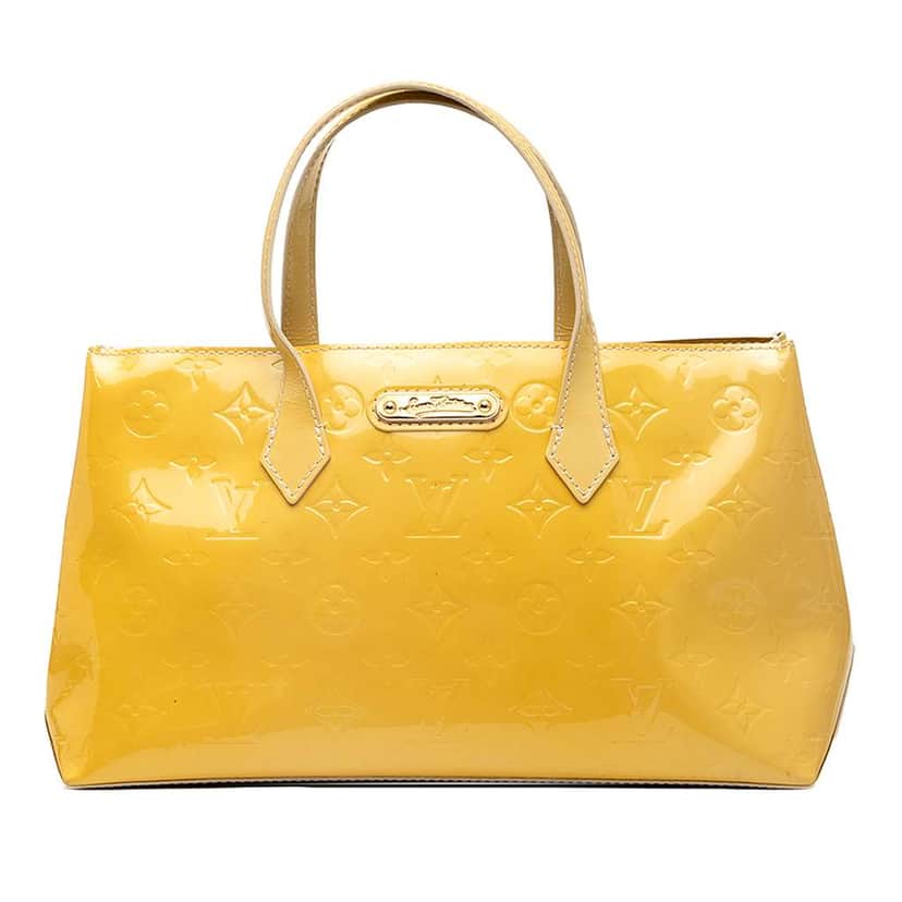 Louis Vuitton Monogram Vernis Wilshire PM Yellow Leather Good condition - Front View