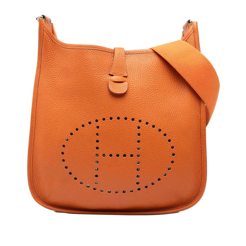 Hermès Clemence Evelyne III PM Orange Leather Good condition - Front View