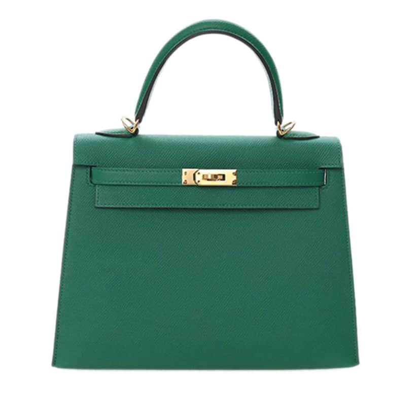 Hermès Epsom Kelly II Sellier 25 Green Leather Good condition - Front View
