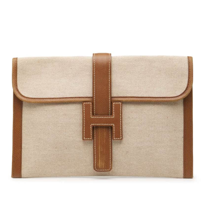 Hermès Toile Jige 29 Brown Canvas Good condition - Front View