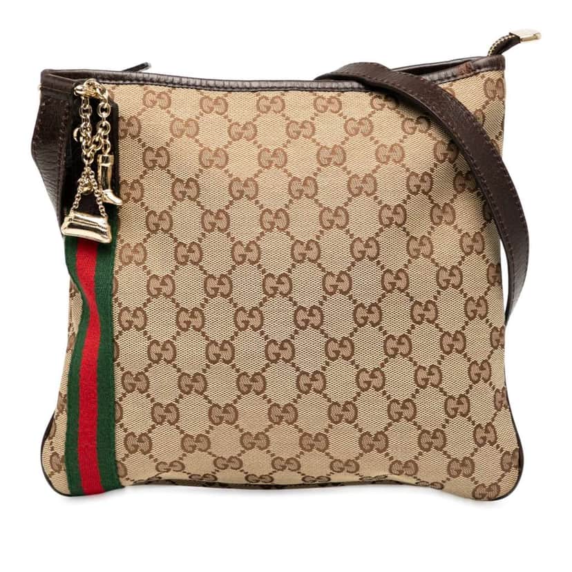 Gucci GG Canvas Jolicoeur Crossbody Brown Canvas Very good condition - Front View