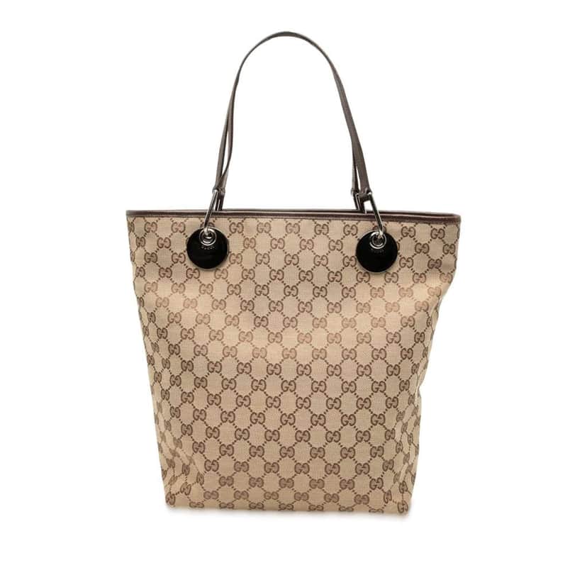 Gucci GG Canvas Eclipse Tote Brown Canvas Good condition - Front View