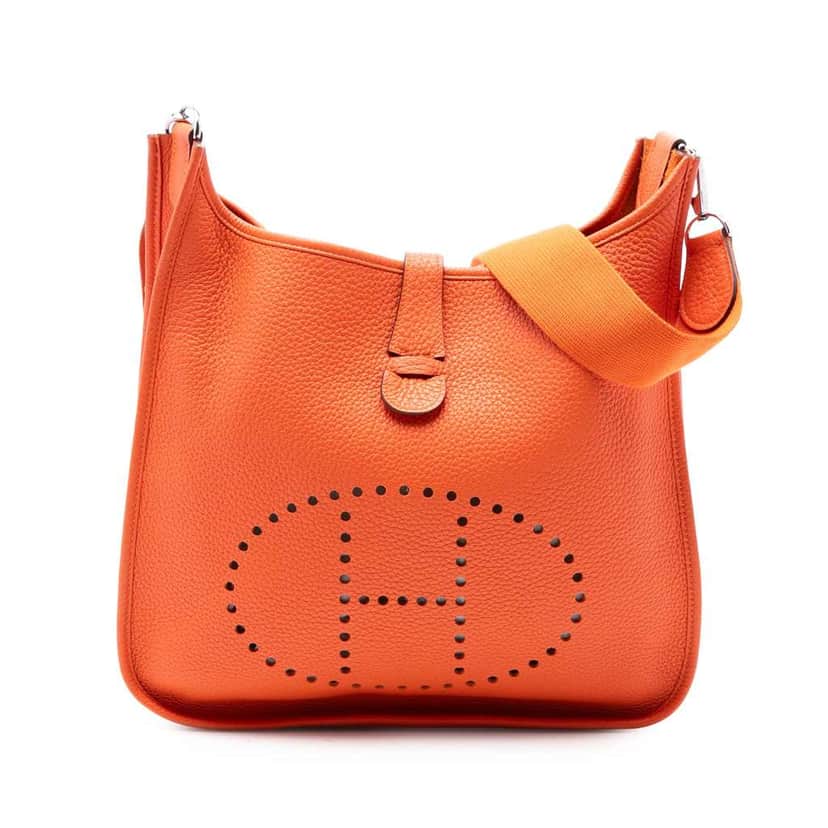 Hermès Clemence Evelyne III GM Orange Leather Good condition - Front View