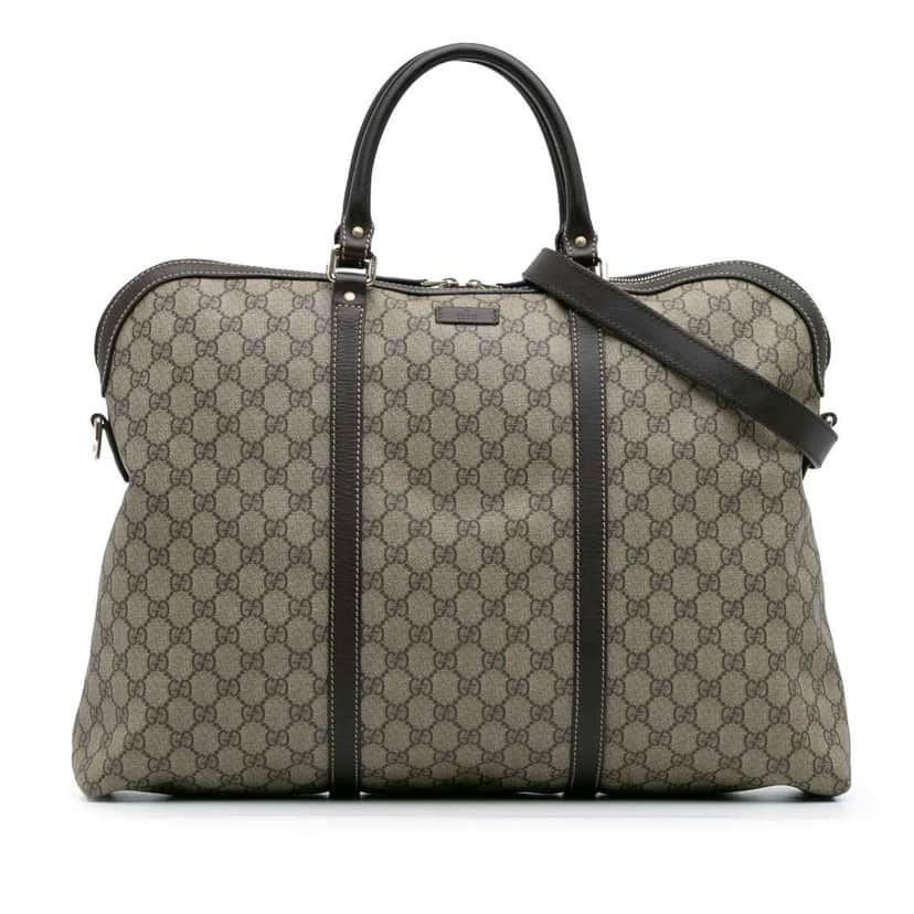 Gucci GG Supreme Travel Bag Brown Canvas Good condition - Front View