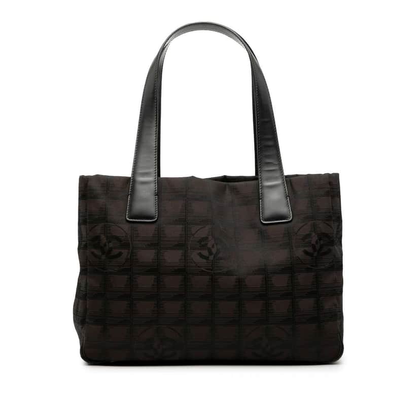 Chanel New Travel Line Nylon Tote Brown Very good condition - Front View
