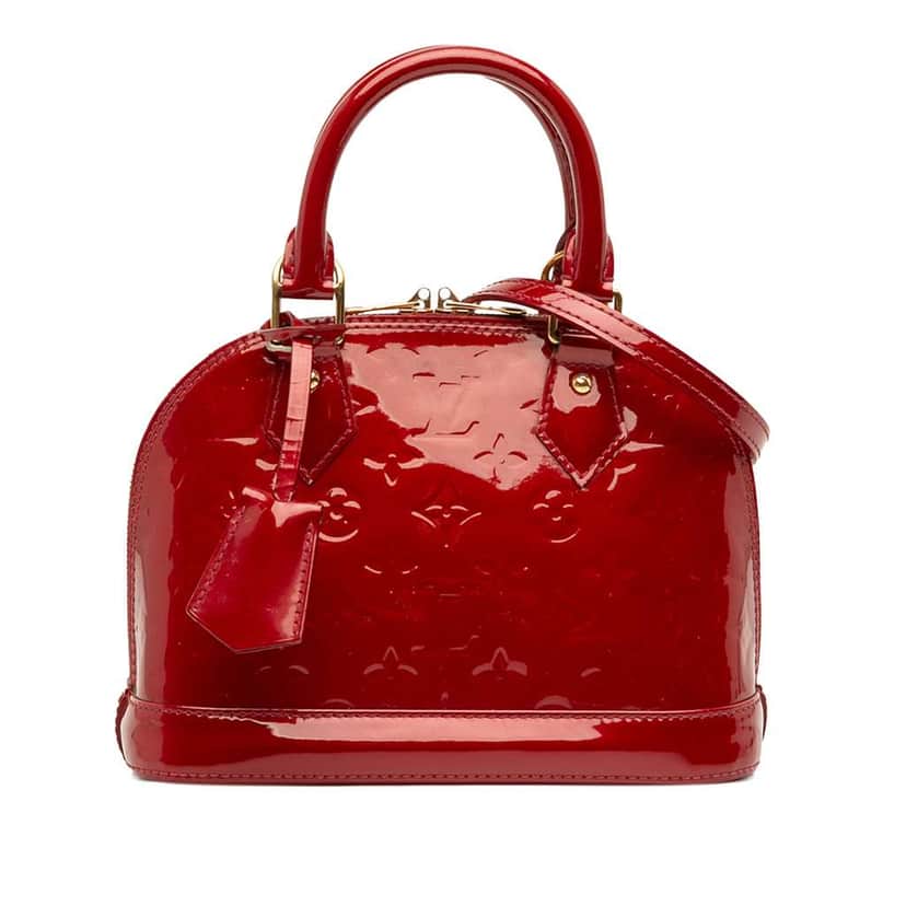 Louis Vuitton Monogram Vernis Alma BB Red Leather Good condition - Front View