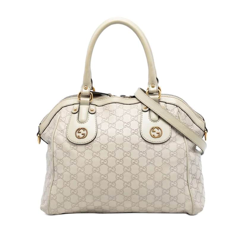 Gucci Medium Guccissima Scarlett Satchel Brown Leather Very good condition - Front View