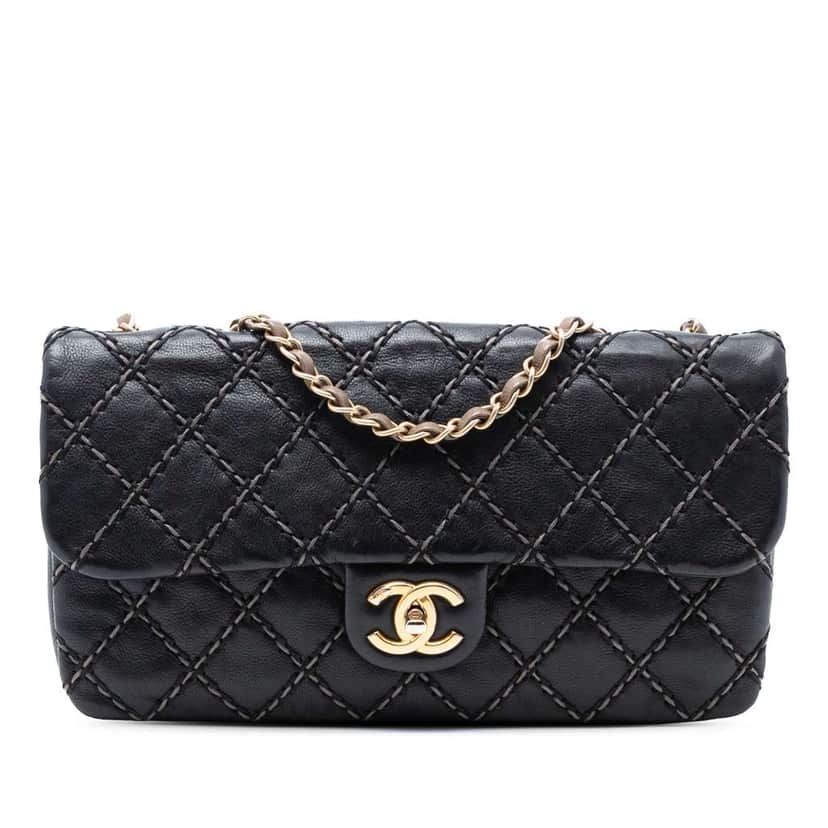 Chanel Paris Dallas Quilted Calfskin Chic Stitch Flap Black Leather Good condition - Front View