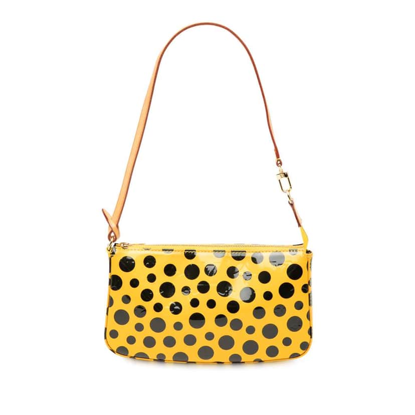 Louis Vuitton Yayoi Kusama Monogram Vernis Dots Infinity Pochette Accessoires Yellow Leather Good condition - Front View