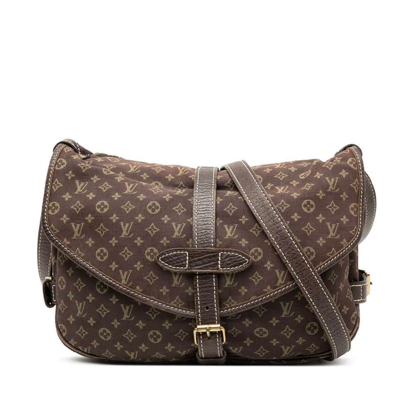Louis Vuitton Monogram Mini Lin Saumur 30 Brown Canvas Good condition - Front View