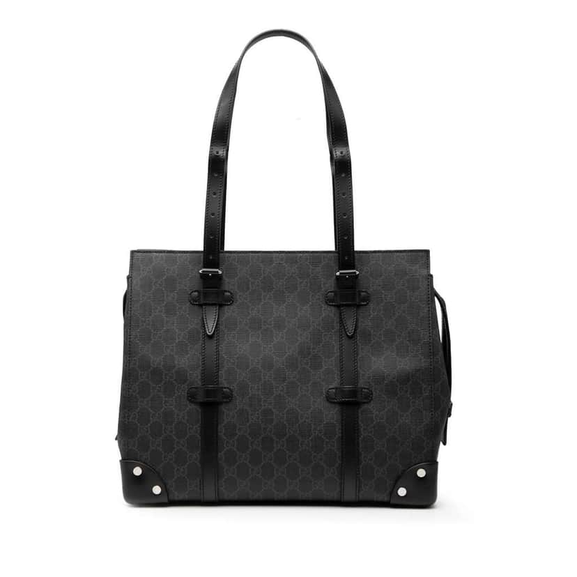 Gucci GG Supreme Tote Black Canvas Good condition - Front View
