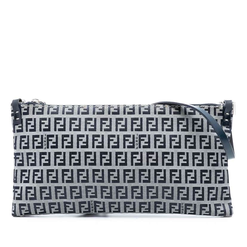 Fendi Zucchino Canvas Crossbody Grey Canvas Good condition - Front View