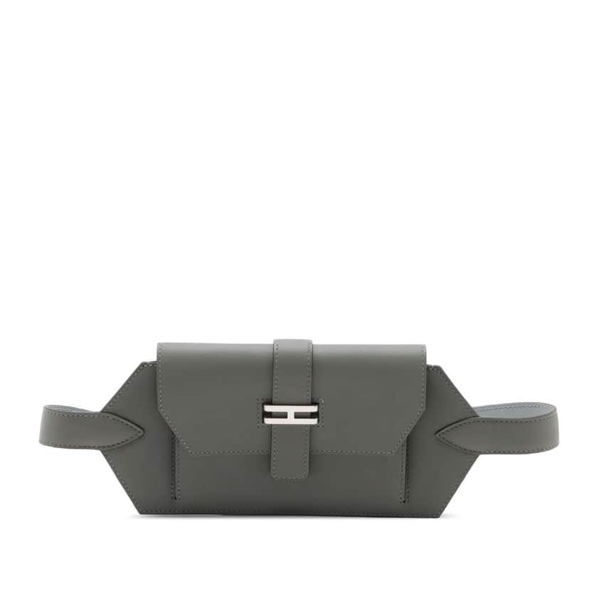 Hermès Swift Elan Pocket 24 Belt Bag Grey Leather Good condition - Front View