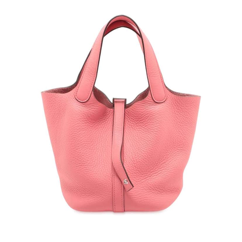 Hermès Clemence Picotin Lock 18 Pink Leather Good condition - Front View