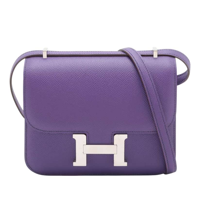Hermès Mini Epsom Constance III 18 Purple Leather Good condition - Front View