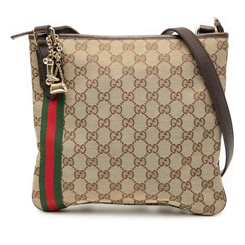 Gucci GG Canvas Jolicoeur Crossbody Brown Canvas Good condition - Front View