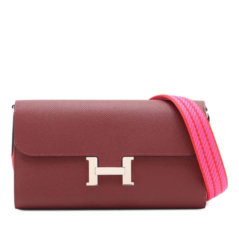 Hermès Epsom Constance Long To Go Wallet Red Leather Very good condition - Front View