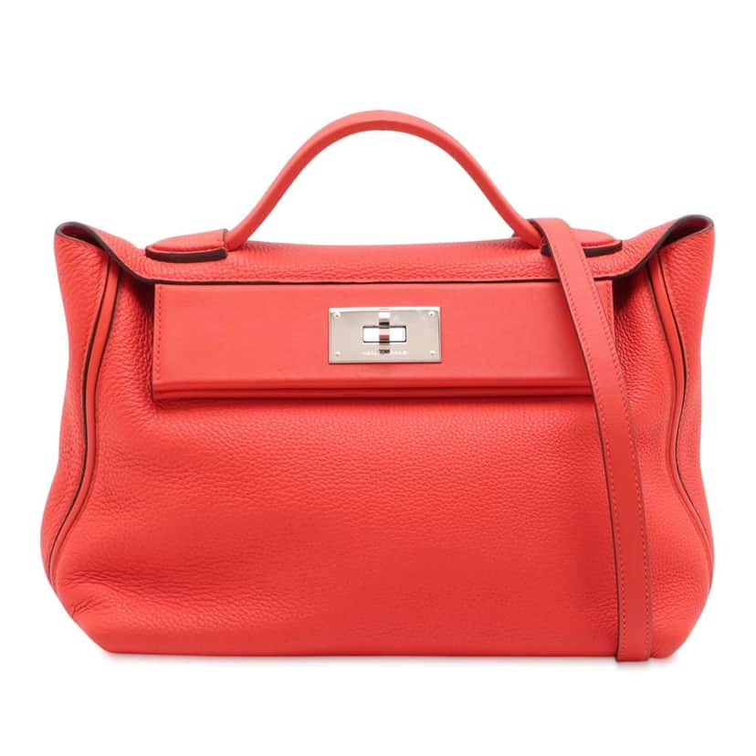Hermès Togo and Swift 24/24 29 Red Leather Good condition - Front View