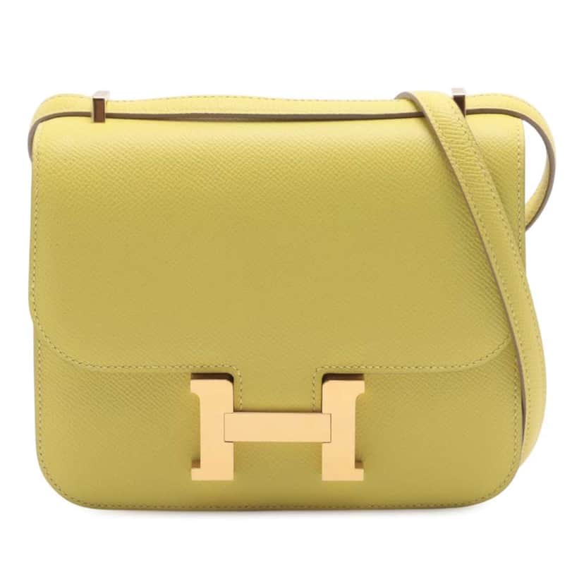 Hermès Mini Epsom Constance III 18 Yellow Leather Good condition - Front View