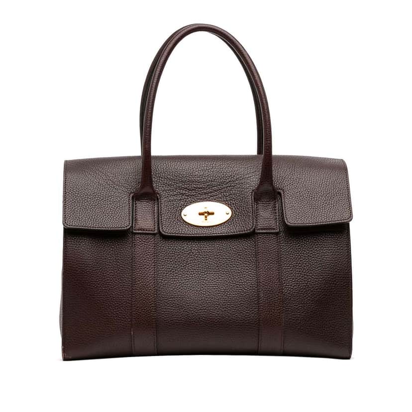 Mulberry Grained Calfskin New Bayswater Brown Leather Fair condition - Front View