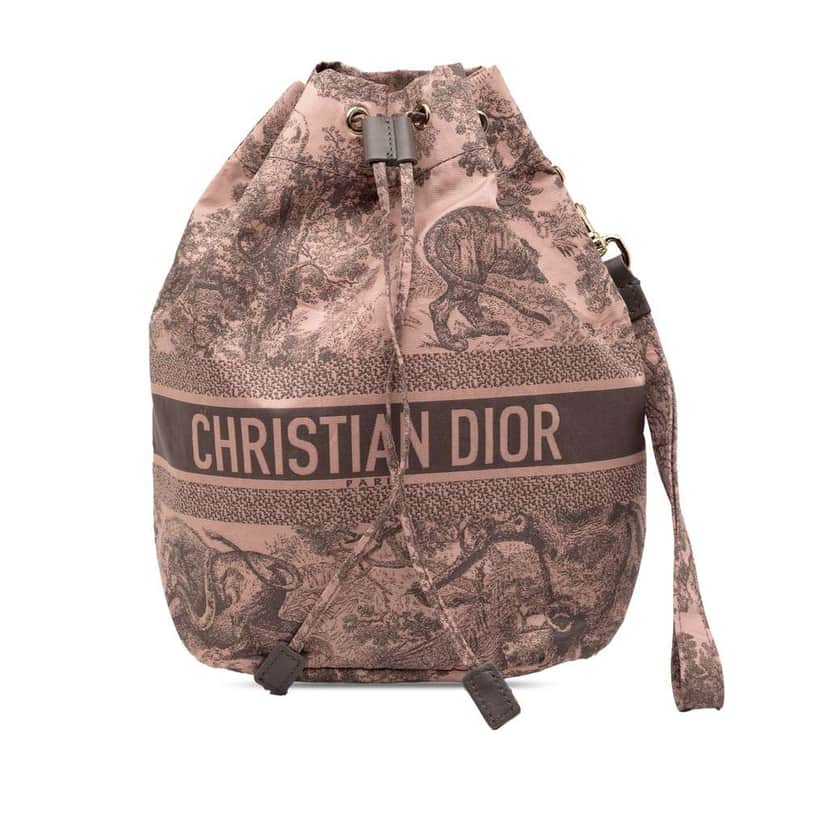 Dior DiorTravel Sauvage Toile De Jouy Technical Fabric Pouch Pink Good condition - Front View