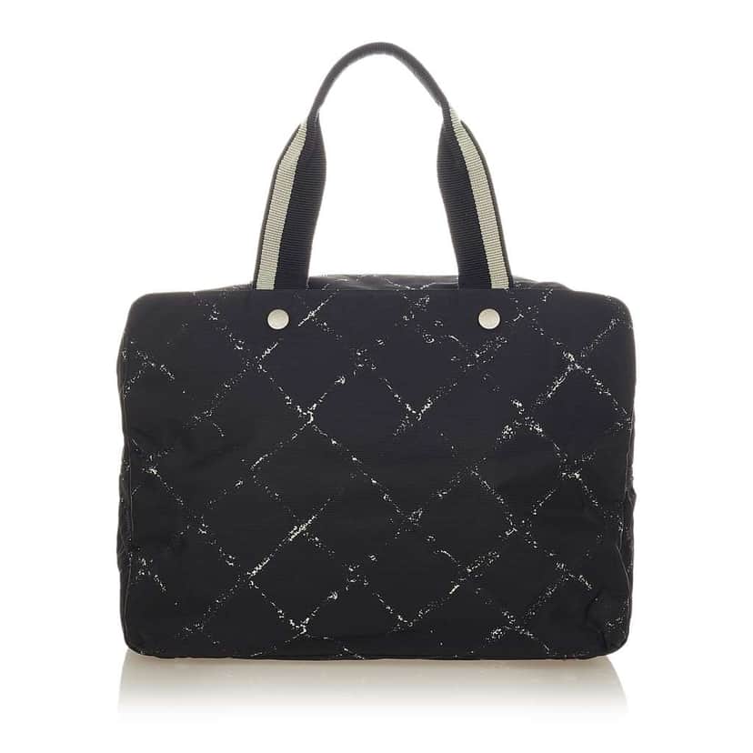 Chanel Old Travel Line Handbag Black Good condition - Front View