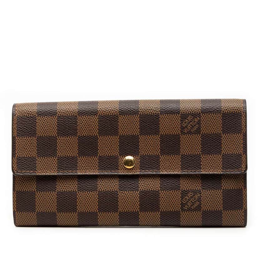 Louis Vuitton Damier Ebene Sarah Long Wallet Brown Good condition - Front View