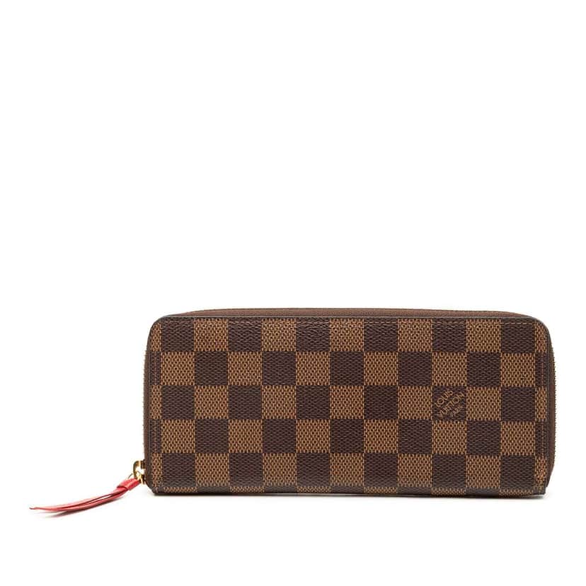 Louis Vuitton Damier Ebene Clemence Zippy Wallet Brown Good condition - Front View