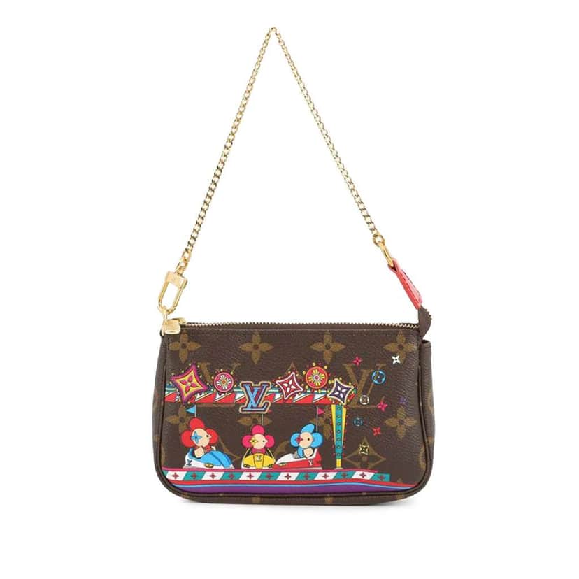 Louis Vuitton Monogram Vivienne Christmas Mini Pochette Accessoires Brown Good condition - Front View