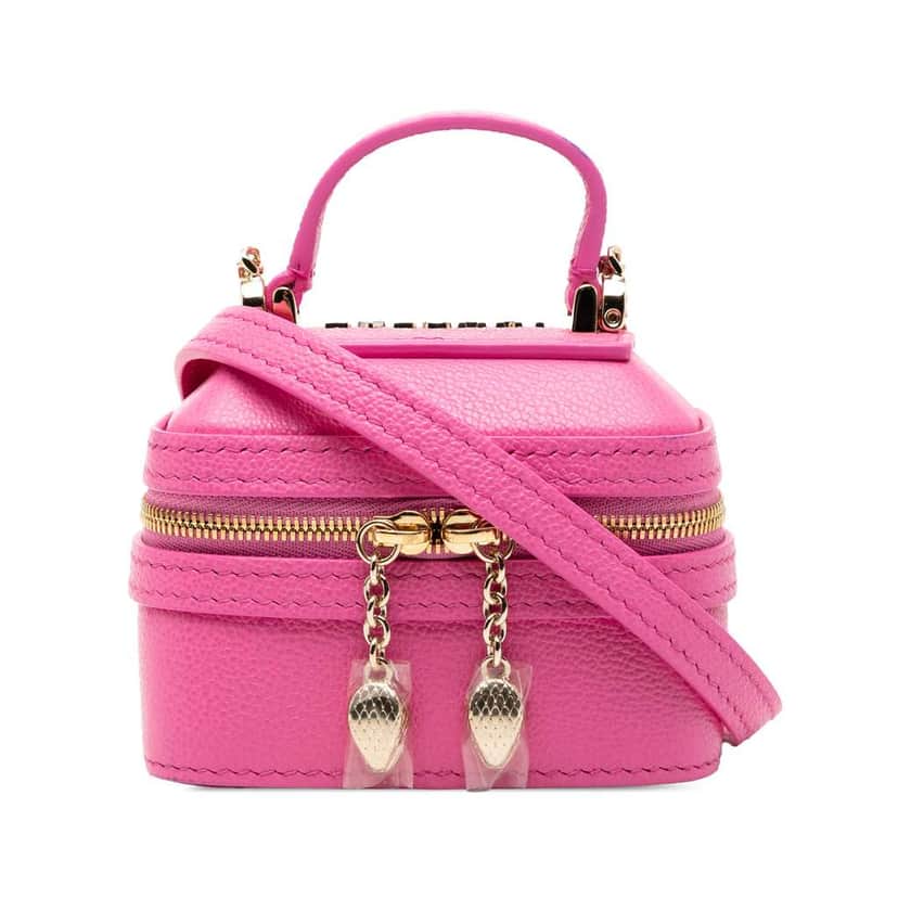 Bvlgari Mini Leather Serpenti Forever Vanity Bag Pink Leather Good condition - Front View