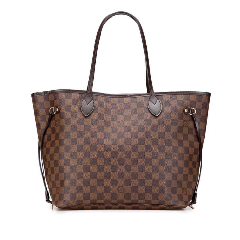 Louis Vuitton Damier Ebene Neverfull MM Brown Canvas Good condition - Front View