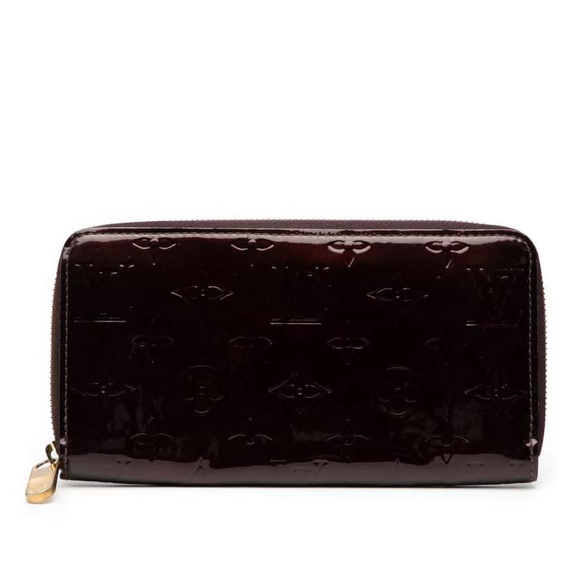 Louis Vuitton Monogram Vernis Zippy Long Wallet Purple Leather Good condition - Front View