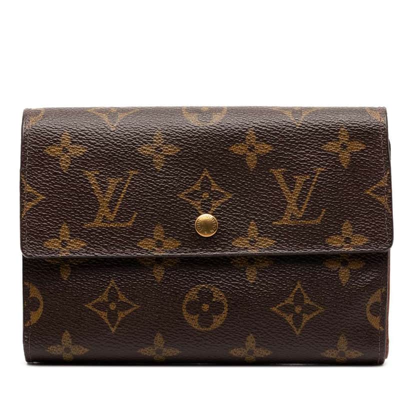 Louis Vuitton Monogram Porte Tresor Etui Papier Wallet Brown Good condition - Front View