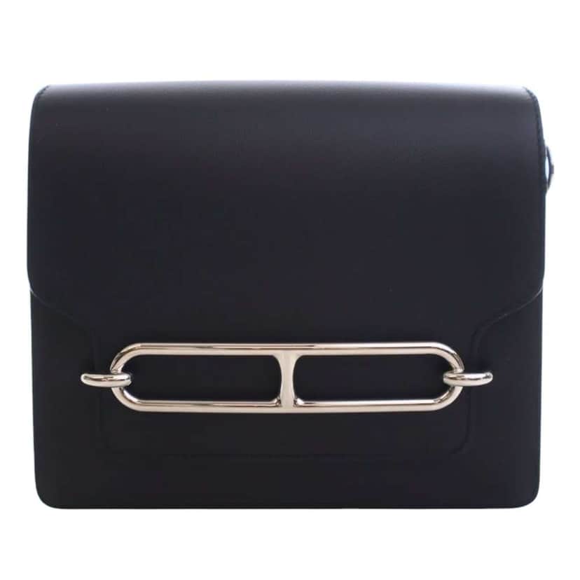 Hermès Evercolor Sac Roulis 23 Black Leather Good condition - Front View