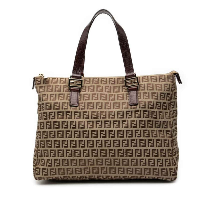 Fendi Zucchino Canvas Tote Brown Canvas Good condition - Front View