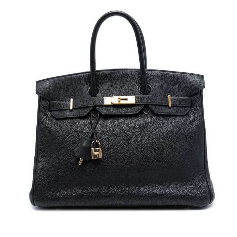 Hermès Togo Birkin Retourne 35 Black Leather Good condition - Front View