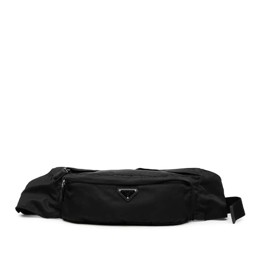Prada Tessuto Multi Pocket Belt Bag Black Good condition - Front View