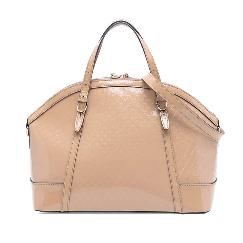 Gucci Large Microguccissima Patent Nice Dome Satchel Brown Leather Very good condition - Front View