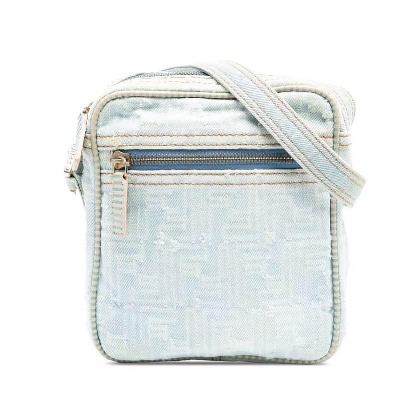 Fendi Zucca Denim Crossbody Blue Denim Very good condition - Front View