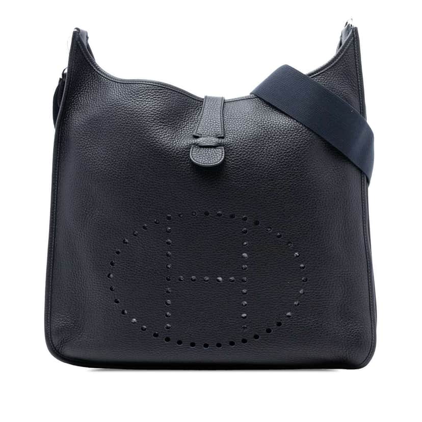 Hermès Clemence Evelyne III 40 Blue Leather Good condition - Front View