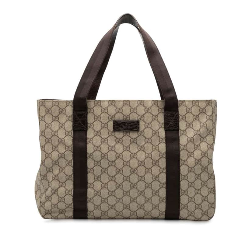 Gucci GG Supreme Tote Brown Canvas Good condition - Front View