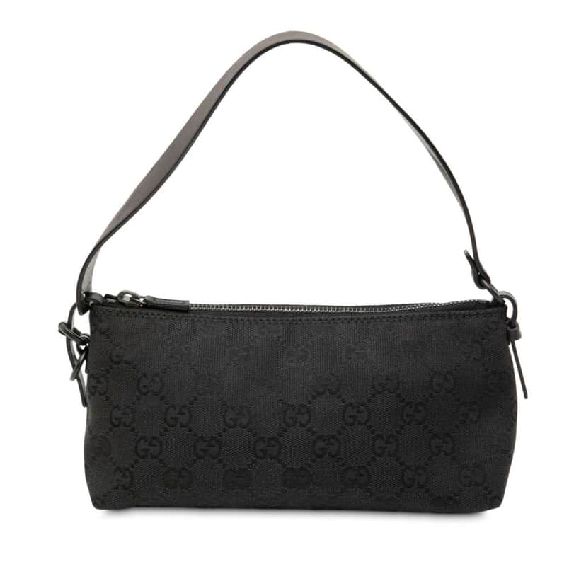 Gucci GG Canvas Shoulder Bag Black Canvas Good condition - Front View