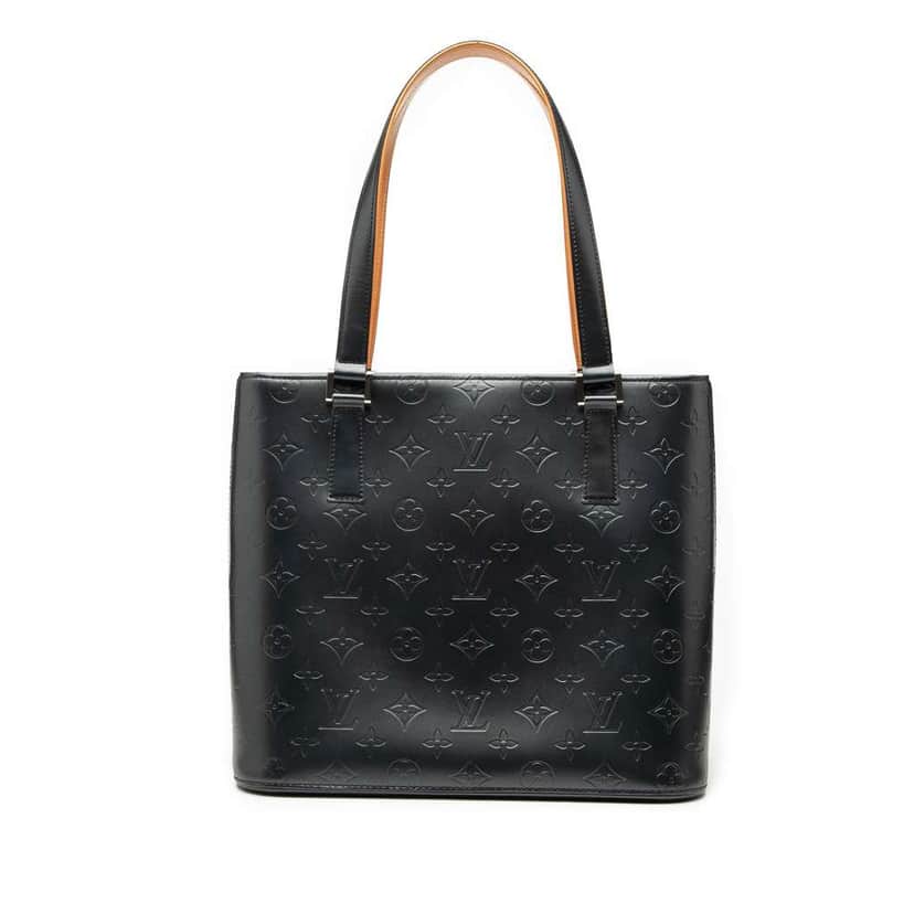 Louis Vuitton Monogram Mat Stockton Blue Leather Good condition - Front View