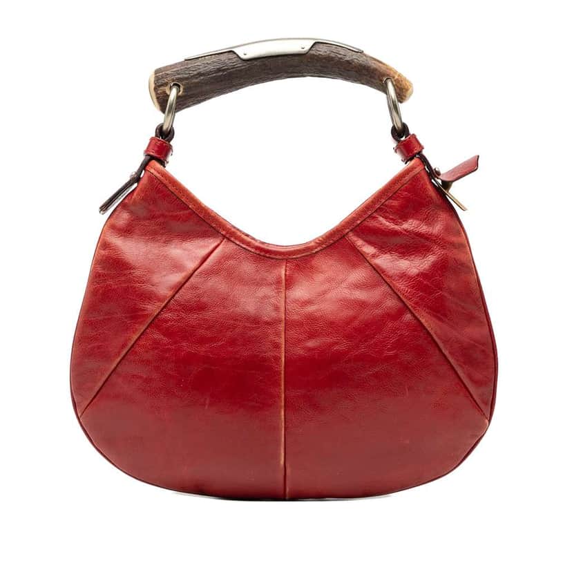 Saint Laurent Mini Leather Mombasa Hobo Red Leather Fair condition - Front View